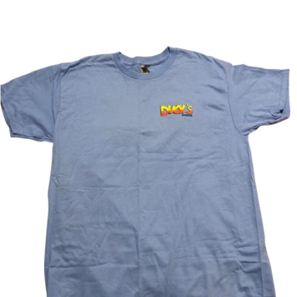 Gildan Other - Gildan Light Blue Men's T-Shirt Duck’s Diner size Large NWT.